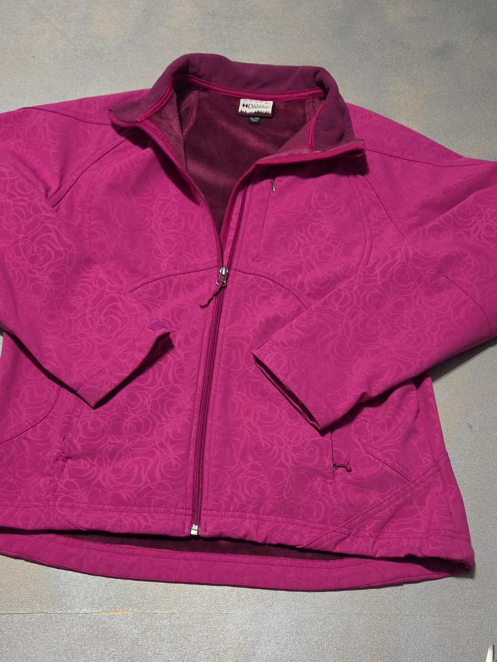Women’s Utility Jacket in Magenta with Subtle Floral Texture NWOTS